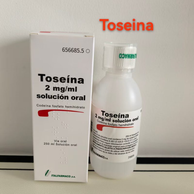 Empty 250ml 8oz Toseina Portugal Version Frosted Pe Plastic Pharmaceutical Bottle with Crc Resistance Cap No Liquid