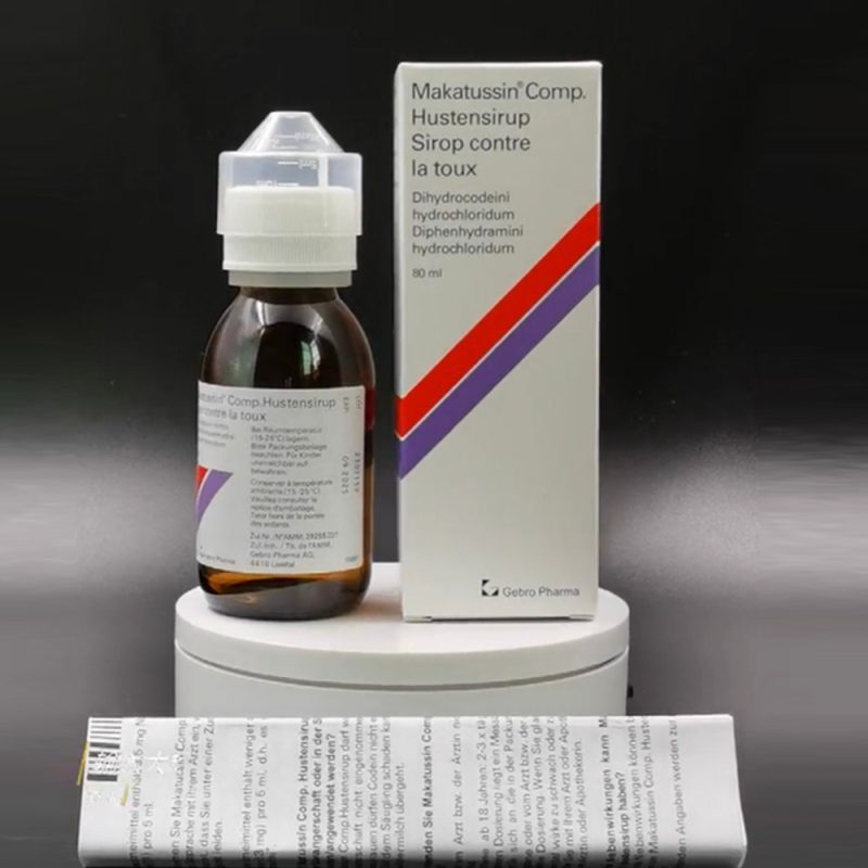80ml Makatussin Complete Sets in Stock Packaging Labelled Bottles with CRC Cap with Safety Ring and Make Click Sound