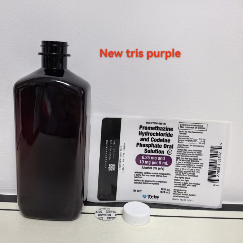 Empty 16oz 500ml 473ml Empty Amber Tris Bottle Cough Syrup Medicine Plastic Bottles with CRC Cap